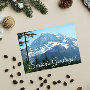 Season's Greetings Majestic Mount Rainier Holiday Card