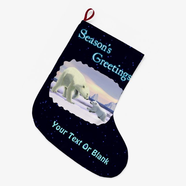 Season's Greetings - Mama Nose Best Large Christmas Stocking (Front (Hanging))