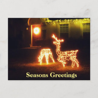Seasons Greetings Merry Christmas Deer PostCard