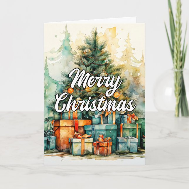 Seasons Greetings & Merry Christmas Holiday Card (Front)