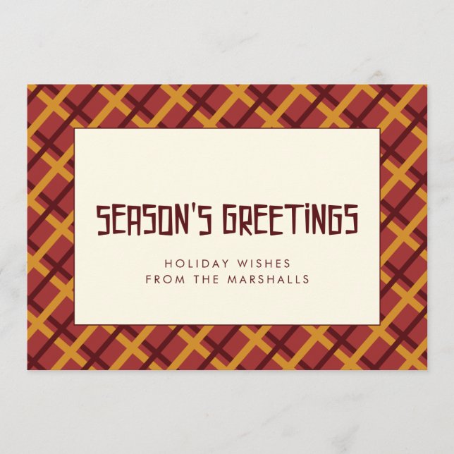 Season's Greetings mid century pattern Holiday Card (Front)