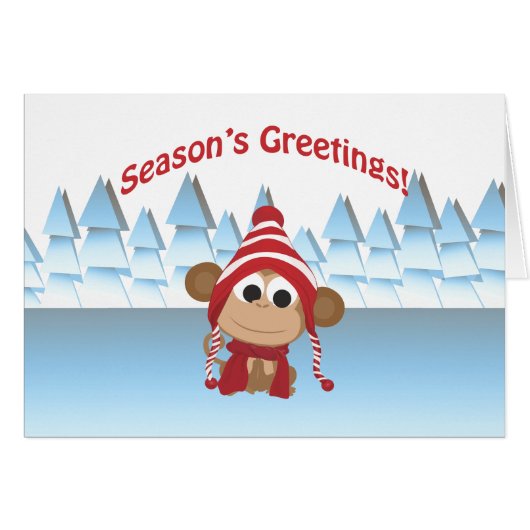 Season's Greetings!  Monkey Cards (Front Horizontal)