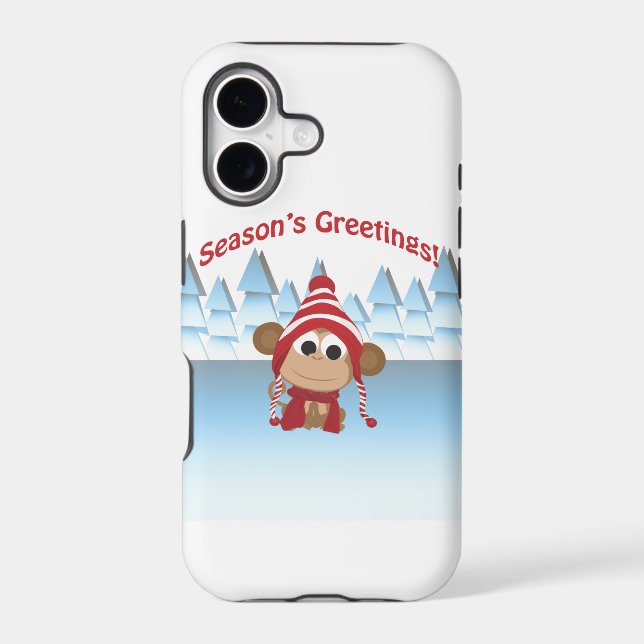 Season's Greetings!  Monkey Iphone Case (Back)