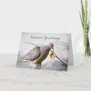 Season's Greetings Mourning Dove Ornament Holiday Card