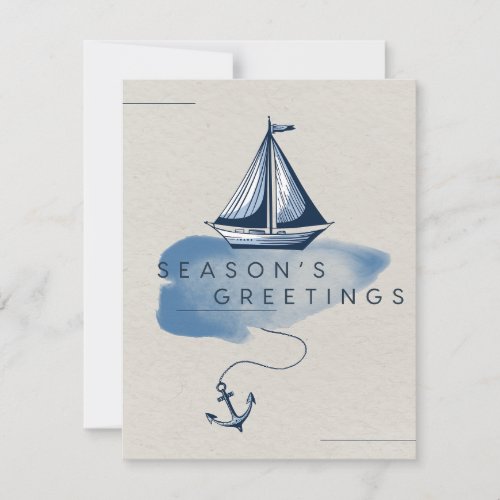 Seasons Greetings Nautical Holiday Card