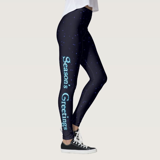 Season's Greetings On Stars Leggings (Right)