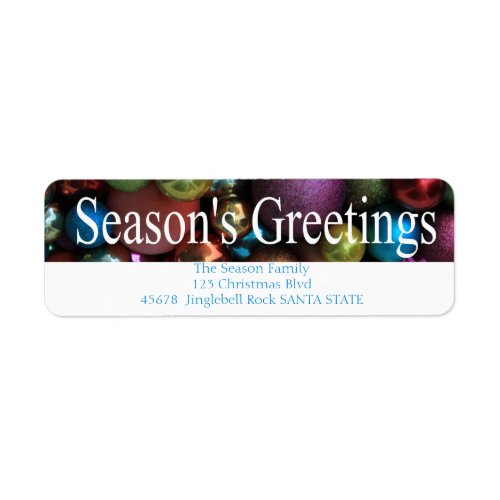 Seasons Greetings ornaments Holiday Label