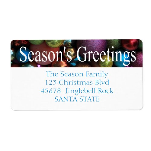 Seasons Greetings ornaments Holiday Label