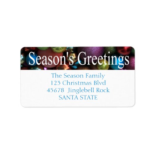 Seasons Greetings ornaments Holiday Label