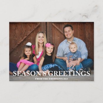 Season's Greetings Overlay Photo Card by PeridotPaperie at Zazzle