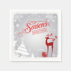 Season's Greetings Paper Napkins Chalkboard Deer