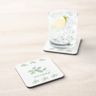 Season's Greetings Paper Plate Beverage Coaster