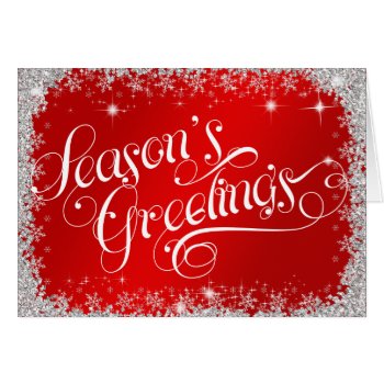 Season's Greetings PERSONALIZED Elegant Red Card 