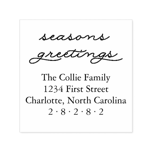 Seasons Greetings Personalized Holiday Address Self-inking Stamp (Design)