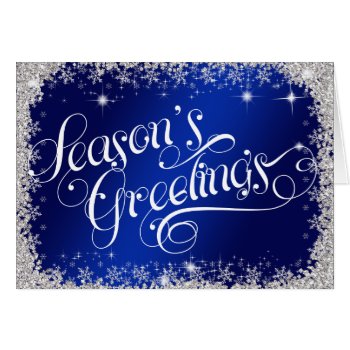 Season's Greetings PERSONALIZED Royal Blue Card 