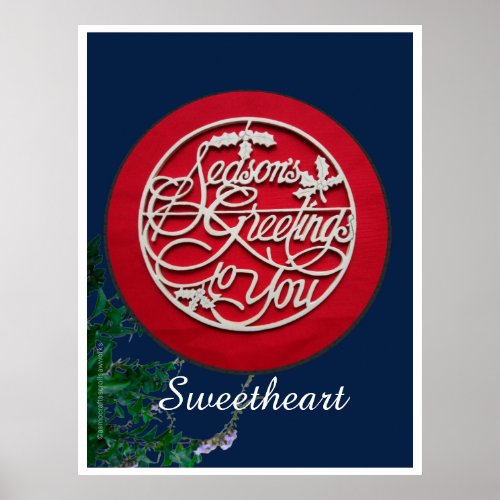 Seasons Greetings Personalized Sweetheart Poster