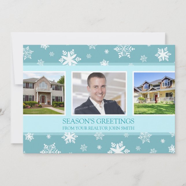 Season's Greetings Photo Card Real Estate Business (Front)
