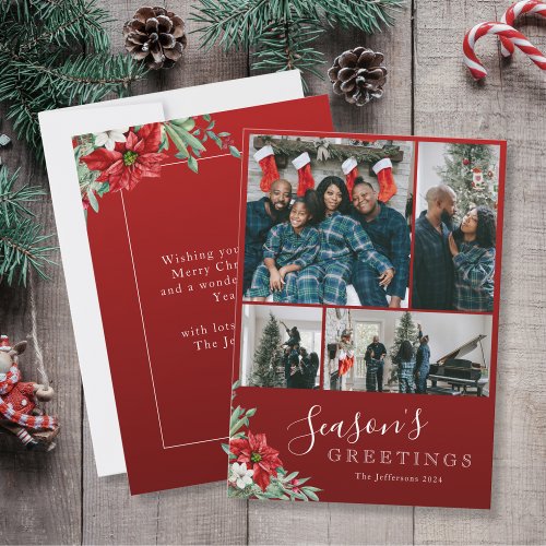 Seasons Greetings Photo Christmas Holiday Card