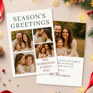 Season's Greetings Photo Elegant Holiday Card