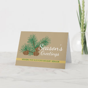 Season's Greetings, Pine Cones, Business Holiday Card