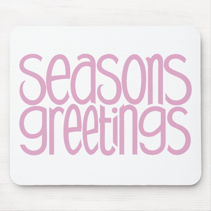 Seasons Greetings Pink Mousepad