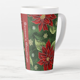 Season's Greetings Poinsettia Latte Mug