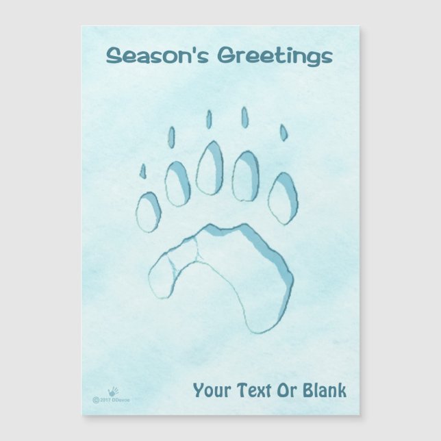Season's Greetings - Polar Bear Paw Print (Front)