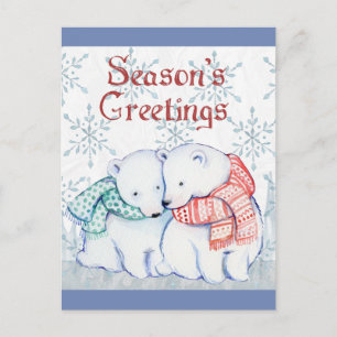 Season's Greetings Polar Bears Postcard
