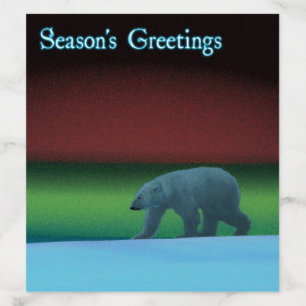 Season's Greetings - Polar Lights Polar Bear Envelope Liner