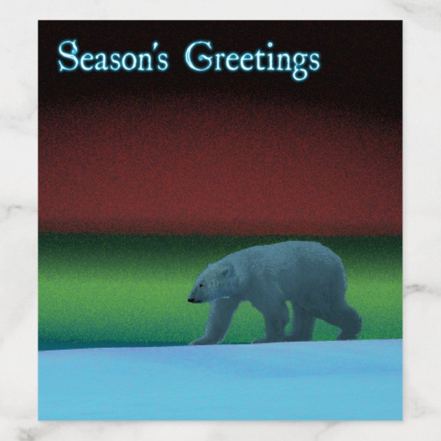 Season's Greetings - Polar Lights Polar Bear Envelope Liner (Design)