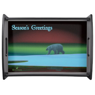 Season's Greetings - Polar Lights Polar Bear Serving Tray