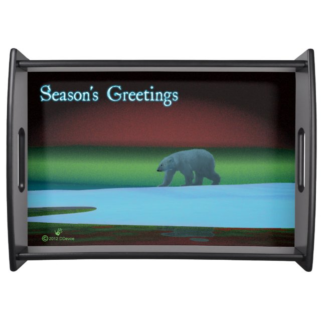 Season's Greetings - Polar Lights Polar Bear Serving Tray (Front)