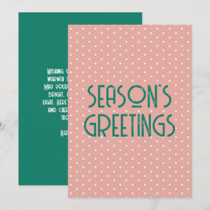 Season's Greetings Polka Dot  Holiday Card