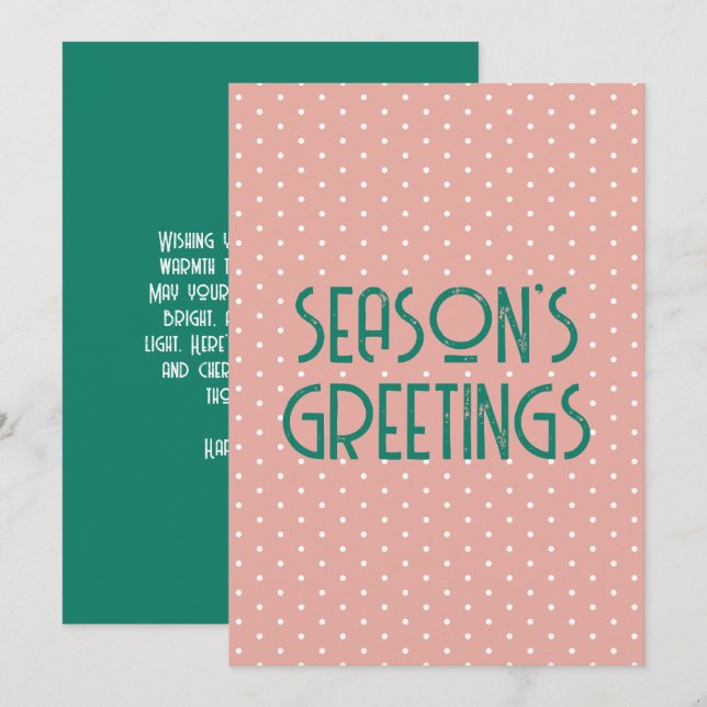 Season's Greetings Polka Dot  Holiday Card (Front/Back)