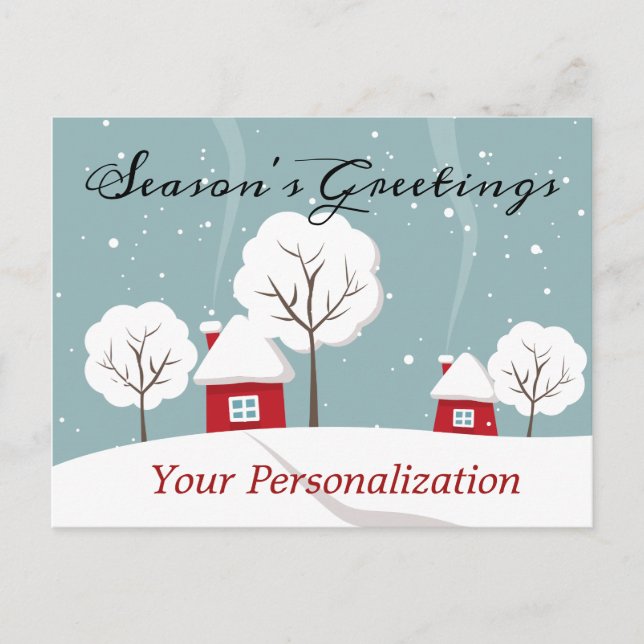 Season's Greetings Postcard Personalized Christmas (Front)