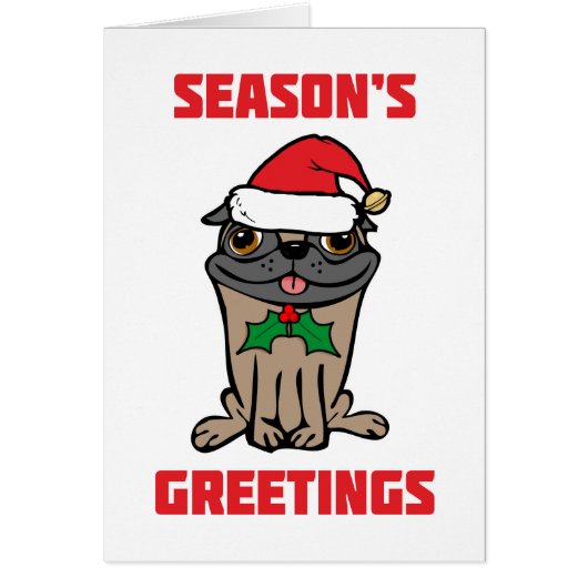 Season's Greetings Pug Cards (Front)