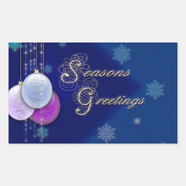 Season's Greetings Rectangular Sticker (Front)