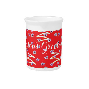 Season's Greetings Red Beverage Pitcher