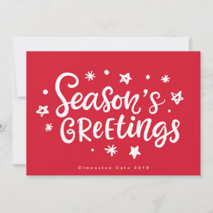Seasons Greetings Red Corporate Holiday Card