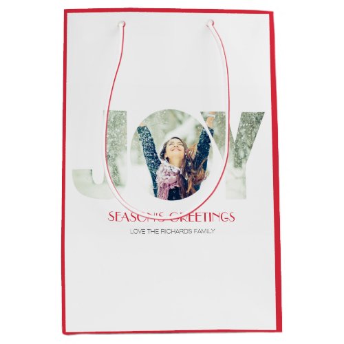 Seasons Greetings RED Medium Gift Bag