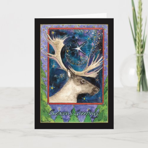 Seasons Greetings Reindeer Holiday Card