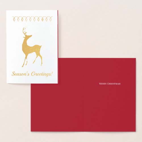 Seasons Greetings Reindeer Red Your Words Foil Car Foil Card