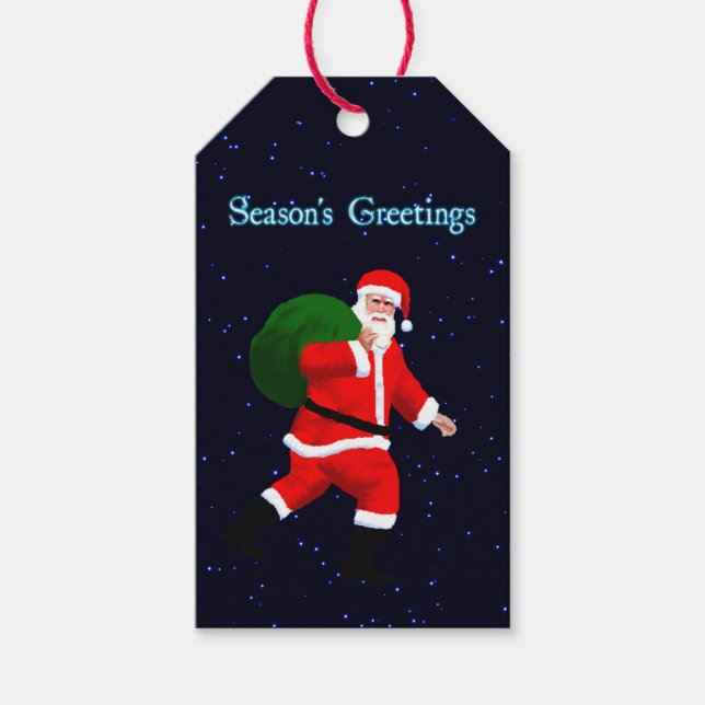Season's Greetings - Santa Claus Gift Tags (Front)