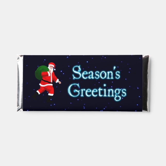 Season's Greetings - Santa Claus Hershey Bar Favors (Front)