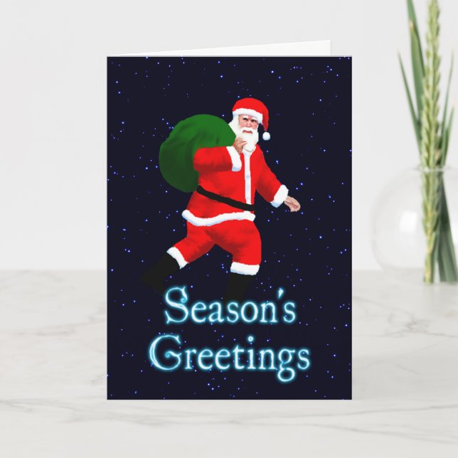 Season's Greetings - Santa Claus Holiday Card (Front)