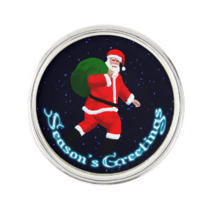 Season's Greetings - Santa Claus Pin