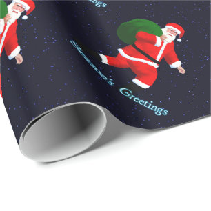 Season's Greetings - Santa Claus Wrapping Paper
