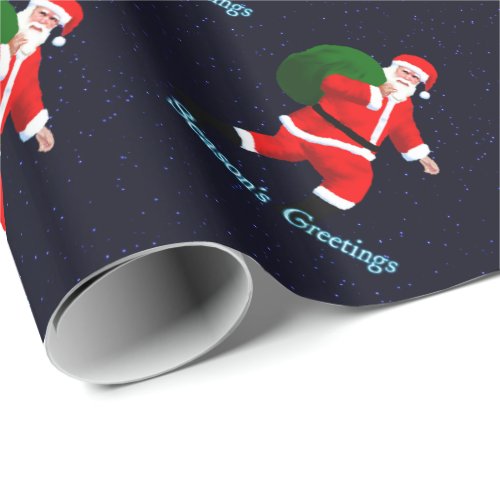 Seasons Greetings _ Santa Claus Wrapping Paper
