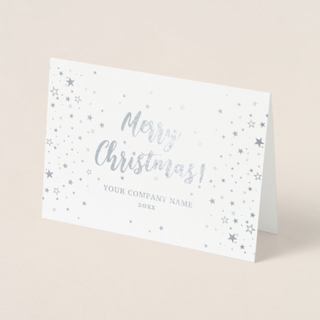 Seasons Greetings Silver Company Foil Card (Front)