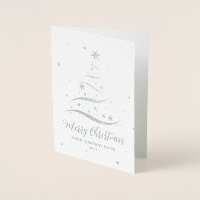 Seasons Greetings Silver Company Foil Card (Front)